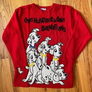 Vtg Cox Combo Yoshimura One Hundred & One Dalmatians Walt Disney Knit Sweater
